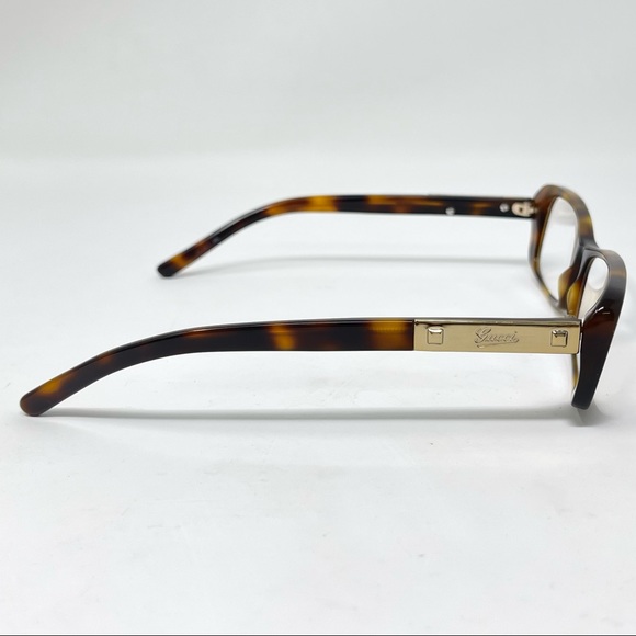 GUCCI GG3071 05L 52 [] 15 135 Havana Tortoise Eyeglasses Frames Italy Gold Logo - Picture 8 of 13